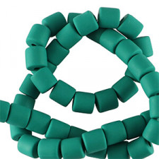 Polymer tube beads 6mm - Petrol green
